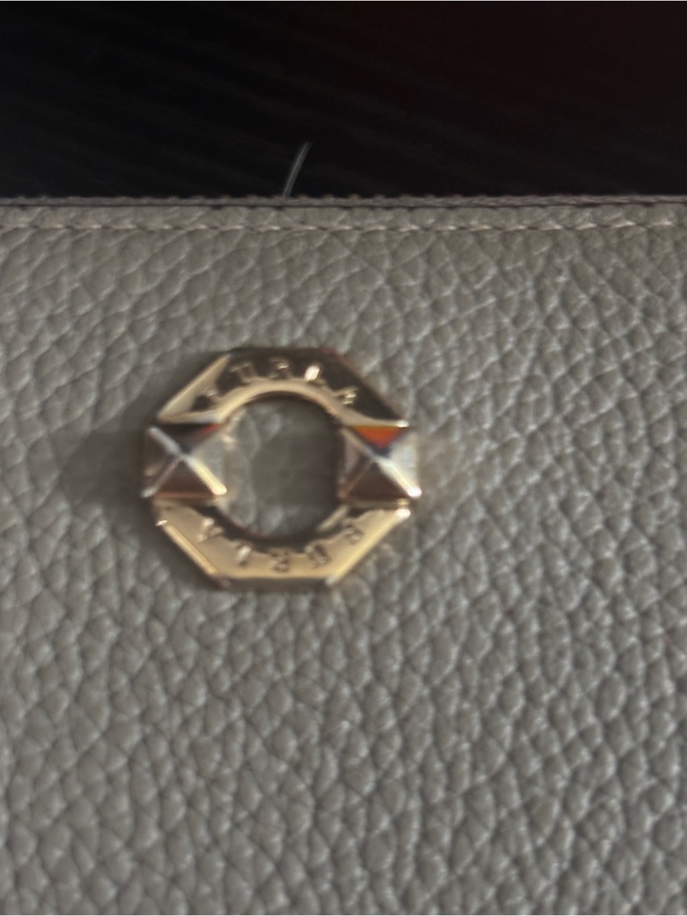Furla Light gray  Pebbled Zip-Around Wallet with Gold Logo - Picture 3 of 14